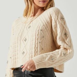 ASTR Madison Embellished Sweater, NEW